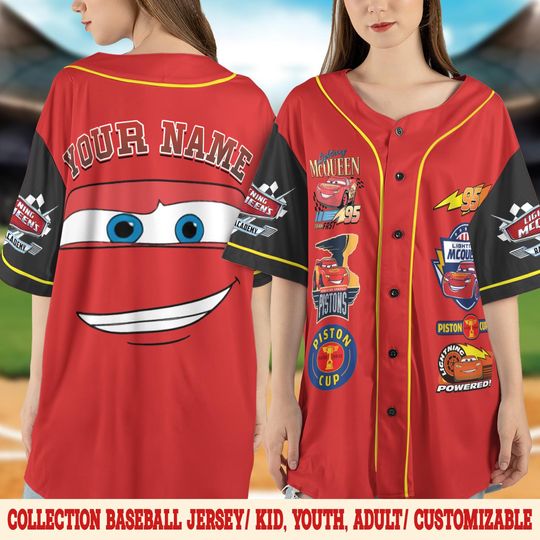 Discover Personalize Disneyyy carss Baseball Jersey