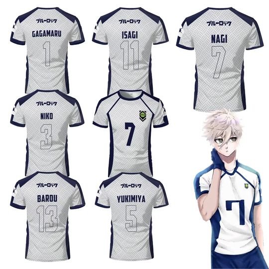 Discover New Men's Blue Lock Anime Soccer Jersey T-shirt