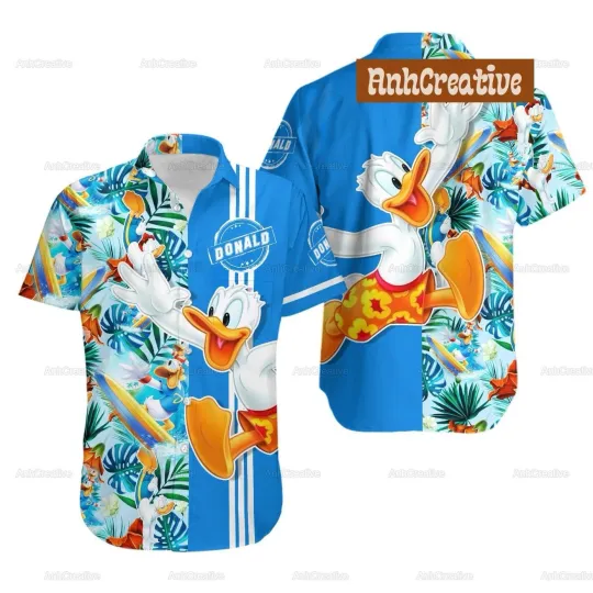 Discover Disneyyland Donald Hawaiian Shirt Donald Beach Button Shirt Hawaiian Shirt Disneyyy