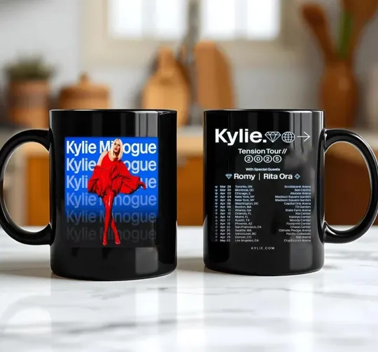 Discover 2025 Kylie Minogue Tension World Tour Mug, Gift for fans