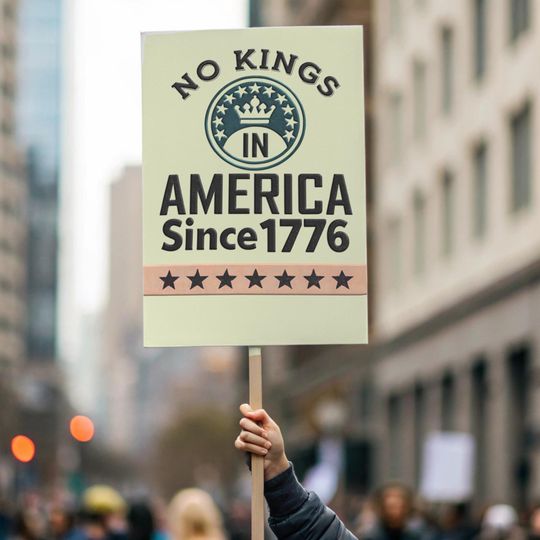 Discover No Kings in America since 1977 Protest Sign