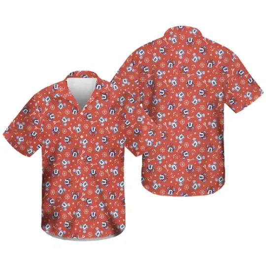 Discover Mickeyy mouse Disneyyy Minniee Face Drawing Nautical Pattern Disneyyy Hawaiian Shirt