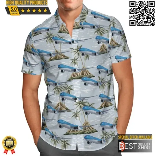 Discover Klm Royal Dutch Airlines Boeing 777 300er Aircraft Hawaiian Shirt