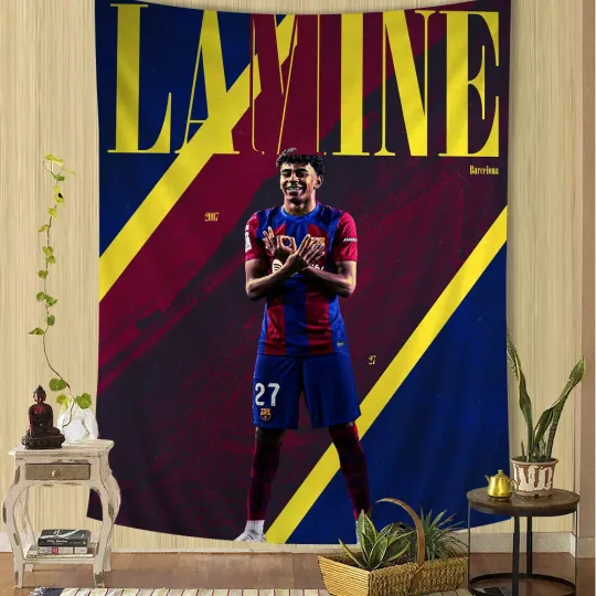 Discover L-Lamine FootballStar Y-Yamal Tapestry