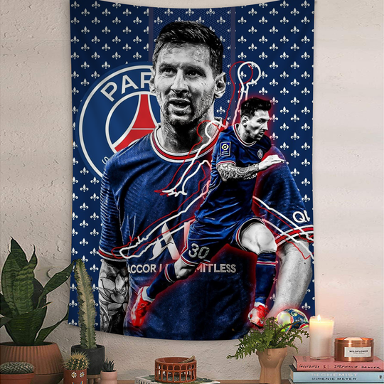 Discover Football Star M-Messi Anime Tapestry