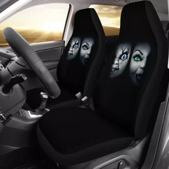 Discover Bride Of Chucky Design Black Horror Car Seat Covers