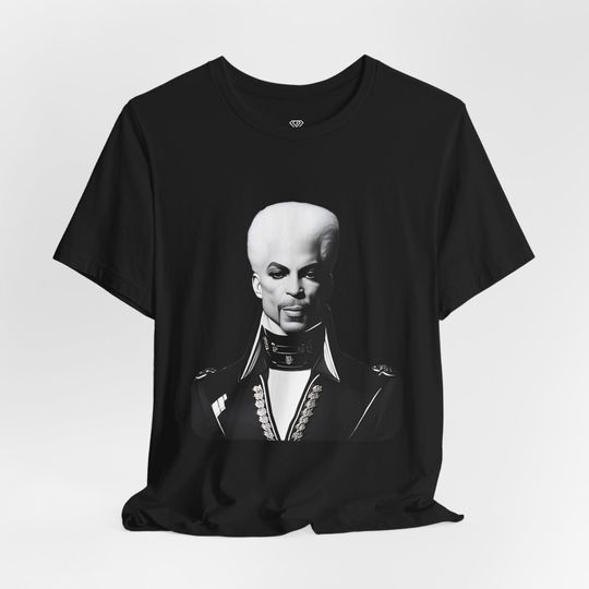 Discover Prince Portrait Unisex Tee, Pop Art Tshirt Gift for Music Lovers, Graphic Top in Monochrome, Shirt with Music Icon Print, Prince Fan Apparel