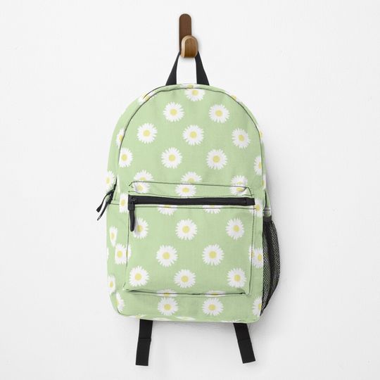 Discover Daisy Green Pastel Aesthetic Cute Daisies Flower Cottagecore Backpack