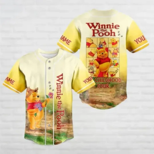 Discover winniee the poohh Baseball Jersey, Disneyyy Cartoon Jersey Shirt