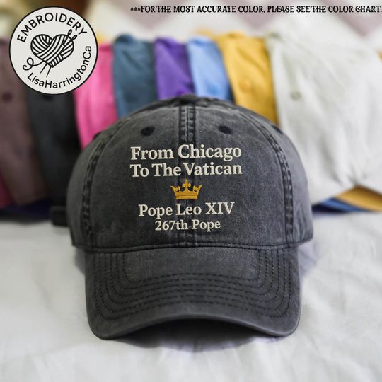 Discover Pope Leo XIV From Chicago To The Vatican Embroidered Washed Hat
