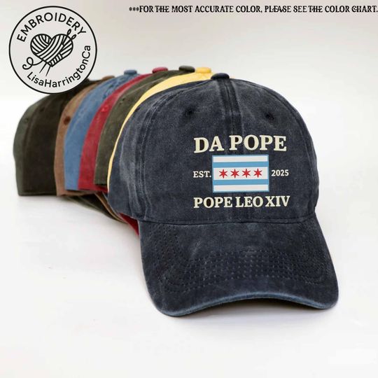 Discover Embroidered Pope Leo XIV Baseball Hat, American Made Hat, Vatican Catholic Cap
