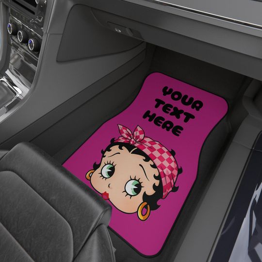 Discover Custom Text Betty Boop Car Mats - Set of 4 Pink Decor