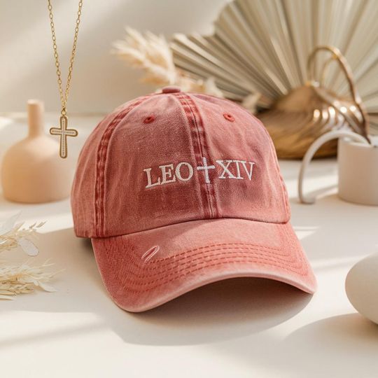 Discover Pope Leo XIV Embroidered Washed Hat, Vatican Catholic Cap, Christian Quote