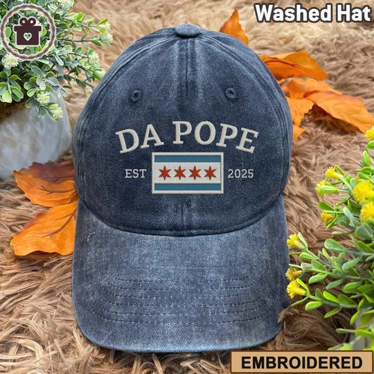 Discover Chicago Pope Leo XIV Da Pope Embroidered Cap, Faith-Based Apparel, Religious Gift