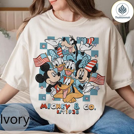 Discover Retro Mickeyy Co 1928 Shirt, Mickeyy and Friends Checkered Shirt