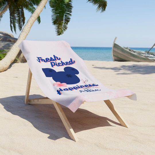 Discover Mickeyy Beach Towel - Summer Vacation, Blueberries Design, Pool Towel