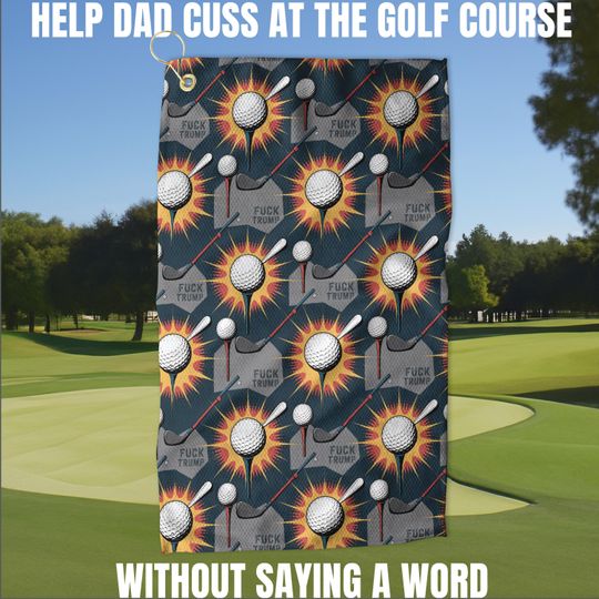 Discover Funny Subtle F Trump Golf Towel, Anti Trump Gift for Golfer, Cuss Golfing Towel