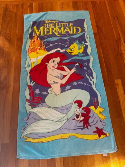Discover Disneyyy The Littlee Mermaidd Vintage 1990s Towel by J Franco