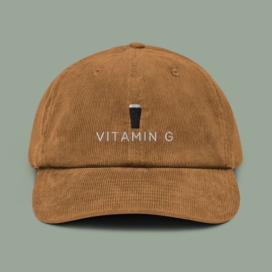 Discover Guinness Pint Vitamin G  Corduroy Cap | Guinness Dad Hat | Irish-inspired Hat