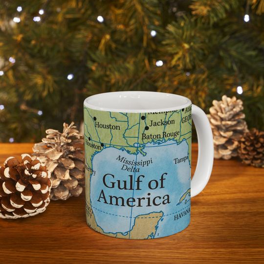 Discover Gulf of America Vintage Map Ceramic Mug, Perfect for Patriots, Great for Home or Office