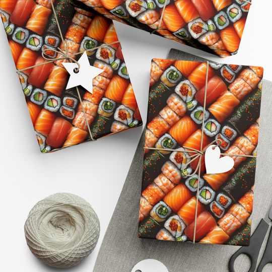 Discover Sushi Wrapping Paper, Holiday Gifts, Birthday Gifts