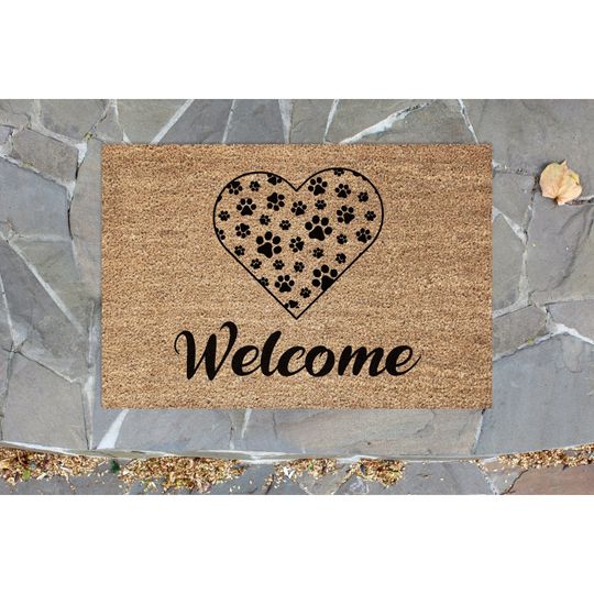Discover Doormat Heart Paw Welcome Mat Funny Doormat New Home Gift Home Gift