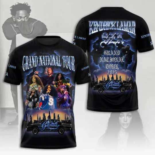 Discover Kendrick Lamar 2025 Tour Shirt, Grand National Tour Merch Size S-5XL Tee