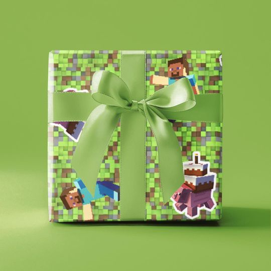 Discover Minecraft Birthday Wrapping Paper, Holiday Gifts, Birthday Gifts