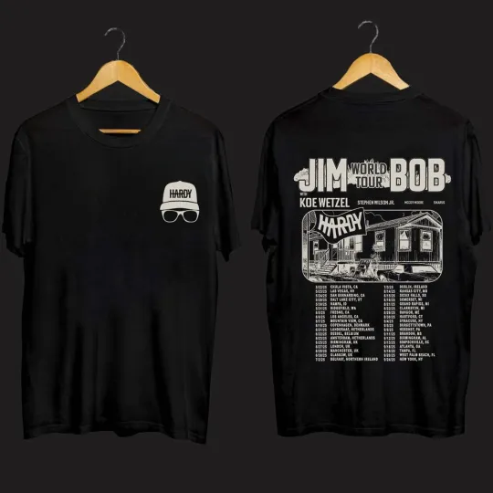 Discover Two Side JIM World Tour BOB Shirt, Hardyy and Koe Tour 2025 Fan T-Shirt