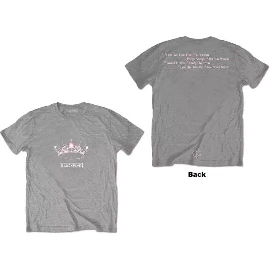 Discover BlackPink The Album - Crown T-Shirt Grey New