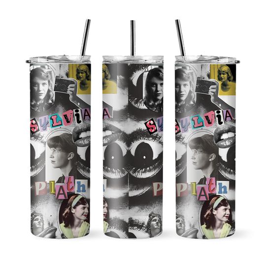 Discover Sylvia Plath Tumbler With Lid And Straw