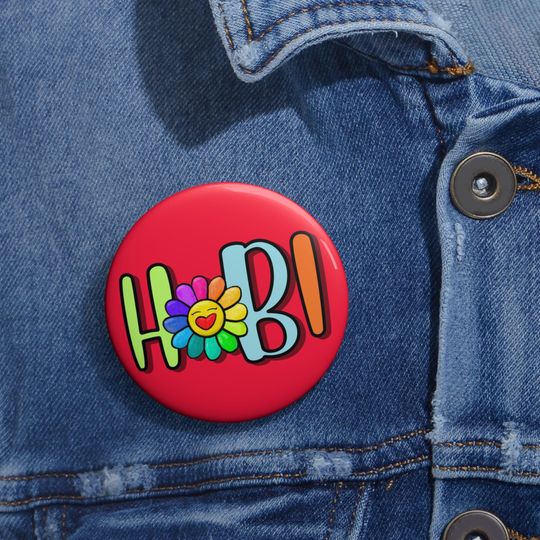 Discover BTS j-hope Hope World red hobi rainbow flower Pin Buttons, Kpop Merch
