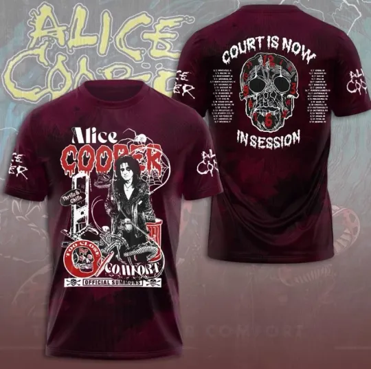 Discover Alice Cooper Too Close For Comfort 2025 Tour 3D Printed T-Shirt