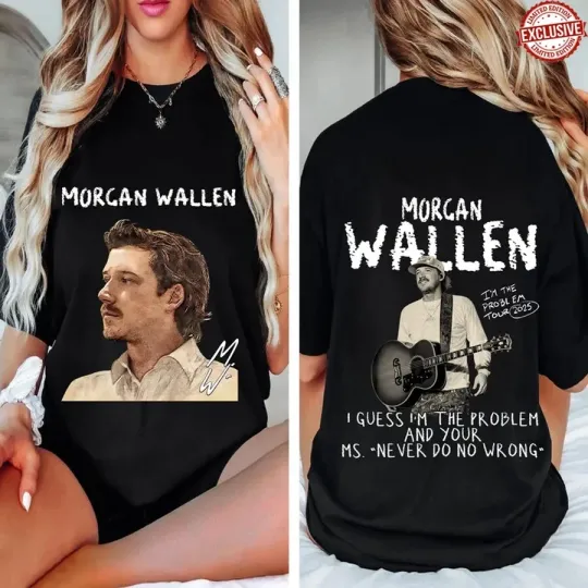 Discover Wallen I’m The Problem Tour 2025 T-shirt T-Shirt - Short Sleeve Concert Fan Tee