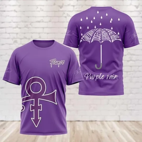 Discover Prince Purple 3D Shirt  Rock Music Shirt  Gift For Fan  Prince Singer Tee