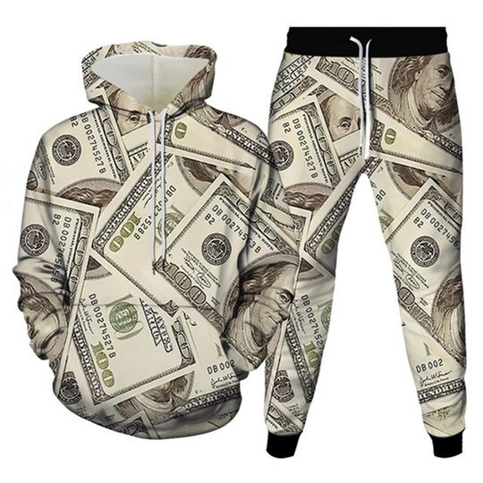 Discover Poker&Money 3D Print Men's Tracksuit Sets Fashion Casual hoodie jogger set