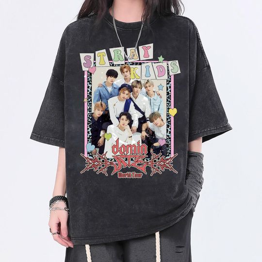 Discover Stray Kids Domin Ate Retro Y2K Tour Shirt
