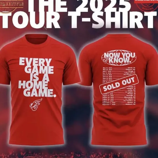 Discover Indiana Fever The 2025 Tour Every Game Is A Home Game T-Shirt