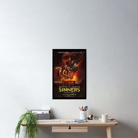 Discover Sinners Guitar Poster, Movie Fan Gift