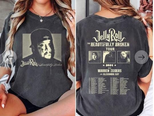 Discover Retro Jelly Roll 2side Shirt, Jelly Roll Tour 2025 Shirt