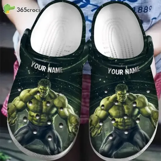 Discover Powerful Hulk in City Personalized Custom  Slippers Clogsband Clogs