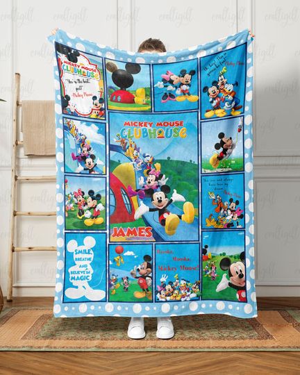 Discover Custom Mickeyy mouse Clubhouse Blanket, Mickeyy mouse Birthday Gift Blanket