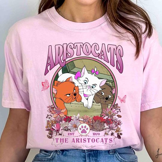 Discover Disneyyy The Aristocatss Shirt, Marie Toulouse Berlioz Cat Shirt, Aristocat Floral Shirt
