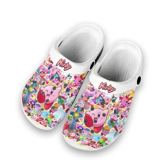 Discover Kirby Clogs Shoes, Kirby Cartoon Slippers Shoes, Custom Sandals Clogs