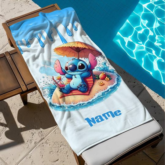 Discover Custom Name Stitchh Relax Beach Towel