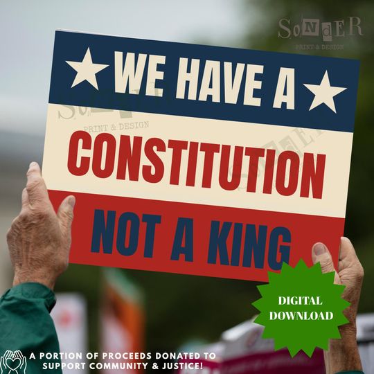 Discover No Kings in America Printable Protest Sign