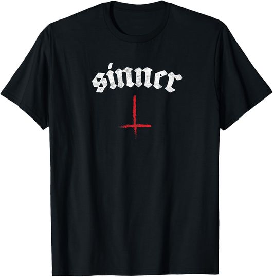 Discover Occult Sinner Antichrist Gothic Grunge Satan Devil Black 666 T-Shirt