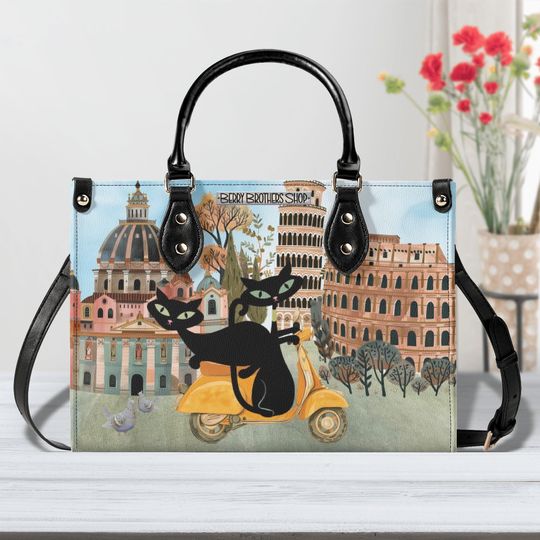Discover Mid Century Modern Leather Bag, Atomic Cat Italy Shoulder Bag