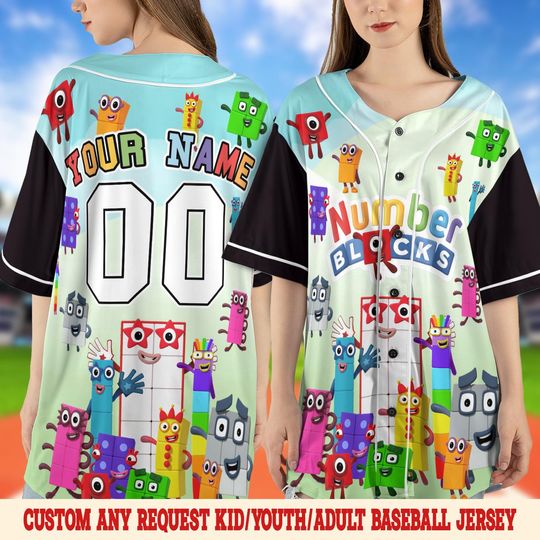 Discover Custom Numberblocks Baseball Jersey, Personalized Numberblocks