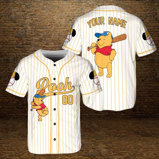 Discover Custom Disneyyy winniee the poohh Pooh Baseball Jersey